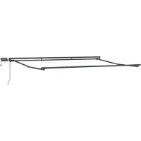 vidaXL Armature de store manuelle avec LED, anthracite, 5 x 3 m, aluminium