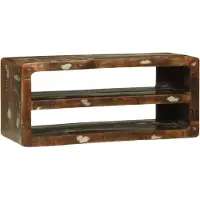 vidaXL Meuble TV Multicolore 80 x 32 x 36 cm Bois massif Vieilli