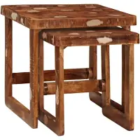 vidaXL Tables d'appoint Marron Bois de mangue massif