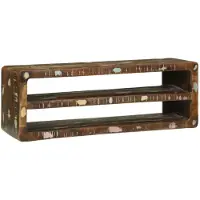 vidaXL Meuble TV Multicolore 100 x 32 x 36 cm Bois massif Vieille bois