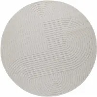 vidaXL Tapis ronds PALMERAS Crème Ø 200 CM Polyester