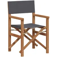 vidaXL Chaise de réalisateur , gris, en teck massif