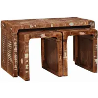 vidaXL Tables gigognes Marron Bois de mangue massif