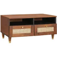 vidaXL Table basse, 80 x 54 x 40 cm, en bois massif de mangue