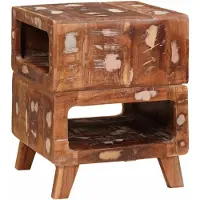 vidaXL Tables d'appoint Marron 40 x 40 x 49 cm Bois Recyclé Solide