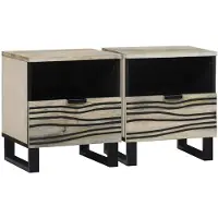 vidaXL Cabinet de chevet 2 pcs Blanc et noir 40 x 33 x 46 cm