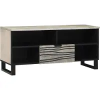 vidaXL Élément TV avec tiroirs Blanc 105 x 33 x 46 cm Bois composite