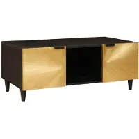 vidaXL Table basse noire et dorée 100 x 54 x 40 cm en aggloméré