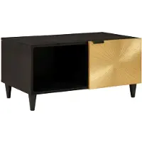 vidaXL Table basse noire et dorée 80 x 50 x 40 cm en aggloméré