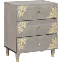 vidaXL Cabinet de chevet Gris 50 x 33 x 62 cm Bois de mangue massif