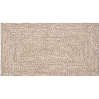 vidaXL Tapis Naturel et blanc 80 x 150 cm Jute