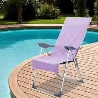 vidaXL Serviettes de chaise d'extérieur 2 pcs Violet 130 x 60 cm
