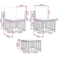 vidaXL Ensemble de canapés d'extérieur , 6 pièces, polyester naturel et blanc crème