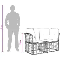 vidaXL Ensemble de canapés d'extérieur , 10 pièces, noir et gris foncé, polyester