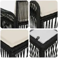 vidaXL Ensemble de canapés de jardin , 12 pièces, en résine tressée noire
