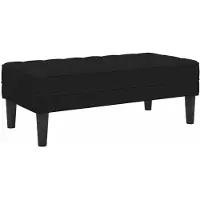 vidaXL banc Noir 113 x 57 x 39 cm Velours
