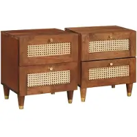 vidaXL Tables de chevet avec tiroir 2 pcs 40 x 33.5 x 46 cm