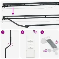vidaXL Cadre de store électrique avec LED, anthracite, 4 x 2 m, aluminium