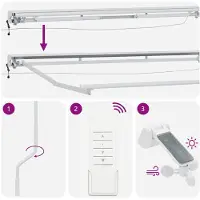vidaXL Cadre de store électrique avec LED, blanc, 5 x 3,5 m, aluminium