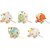 Janod Jouets en bois pour bébé - Looping Figurines à tirer Animaux