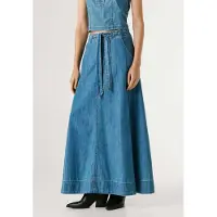 Pepe Jeans pour femme. PL9011928 Jupe Maxi Belt bleu (XS), Casuel, Coton, Denim