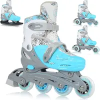 NILS Patins à roulettes 2en1 - Patins à glace enfants - Patins à roulettes inline skates enfants - Patins à glace enfants S - Bleu - NH18331