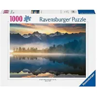 Ravensburger - Lac Matheson Nouvelle-Zlande - Puzzle 1000 pices - Superbe lac paisible au lever du soleil - Majestueuses montagnes brumeuses -