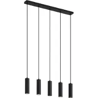 QAZQA Suspension moderne noire 5 lumières - Jeana