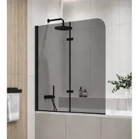 Badplaats Paroi baignoire Austin 110 x 140 cm Noir - Verre tinte