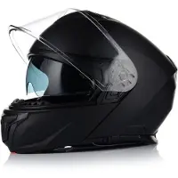 Vito Casque moto Prato avec mentonnière et visière solaire | Casque modulable | Homologation ECE 22.06 | Noir mat | Taille M (57-58 cm)