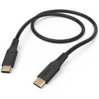 Hama Câble de charge "Flexible", USB-C - USB-C, 1,5 m, silicone, noir