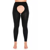 Glamory Collant 'Breeze 60 Ouvert Microfaser Fußlose Strumpfhose' noir