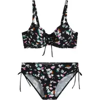 Bonprix Bikini rose / noir / blanc