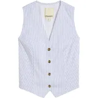 Bonprix Gilet de costume bleu clair / blanc