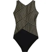 Bonprix Maillot 1 pièce sculptant effet croisé, maintien modéré