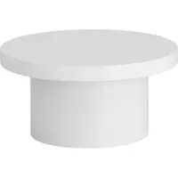 Wohnling Table basse 60x60x30 cm Blanc Table de salon en finition brillante Moderne Table de salon ronde en forme de champignon Table basse Petite table d'appoint