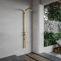FortiFura Outdoor Original Douche extérieur - Inox 316 - douchette - modèle mural - Laiton brossé ML9010-BB