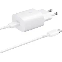 Samsung Chargeur rapide USB-C avec câble, 25 W, blanc, en vrac