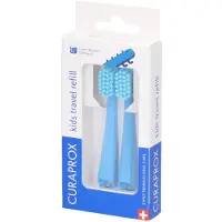Curaprox Kids Travel refill tête de rechange pour brosse à dents Blue 2 pcs