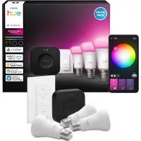 Philips Starter kit Ampoule connectée Hue E27 ambiance Blanc et couleur