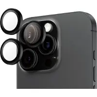 PanzerGlass Protection d'objectif de caméra de téléphone portable en verre trempé Hoops Noir pour Apple iPhone 16/16 Plus