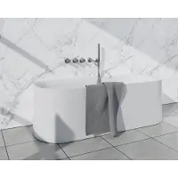 FortiFura Nebbio Ensemble combiné bain - robinet thermostatique - coude mural avec support de douchette - flexible de douche métallique - barre de douchette - bec verseur - inox brossé PVD (inox)