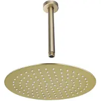 FortiFura Calvi Tête de Douche - 25cm - ronde - bras de plafond 20cm - laiton SW720555/SW720557