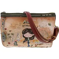 Anekke sac à épaule bandoulière Peace & Love Crossbody Bag Camel multicolore