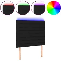 vidaXL Tête de lit LED noir 100x5x118/128 cm Tissu