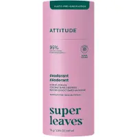 ATTITUDE Super Leaves Natural Deodorant déodorant solide sans aluminium Coconut & Wild Berries 75 g