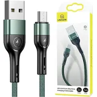 Usams Câble tricoté U55 2A Micro Usb Vert/Vert 1M Sj450Usb02 (Us-Sj450)