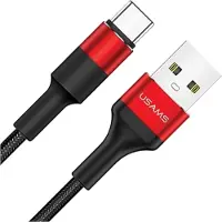 Usams U5 2A câble tressé Usb-C Rouge/Rouge 1.2M Sj221Tc02 (Us-Sj221)