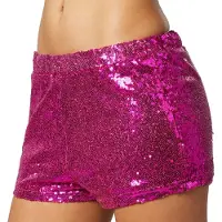 TecTake Dressforfun - Short à paillettes - Pantalon sexy pour le carnaval et la fête - Taille L