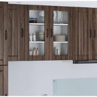 vidaXL Armoire murale en verre LUCCA, chêne brun, 80 x 31 x 80 cm, aggloméré